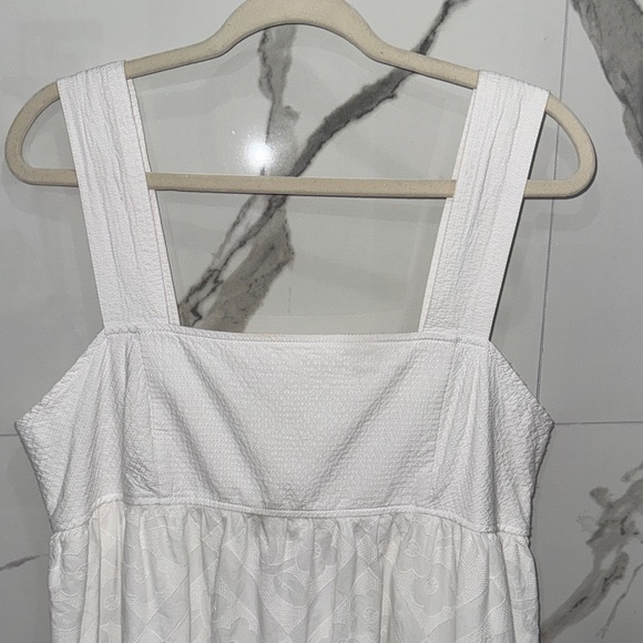 NWT Madewell White Floral Embroidered Textured Cutout Back Midi Dress - Picture 8 of 12